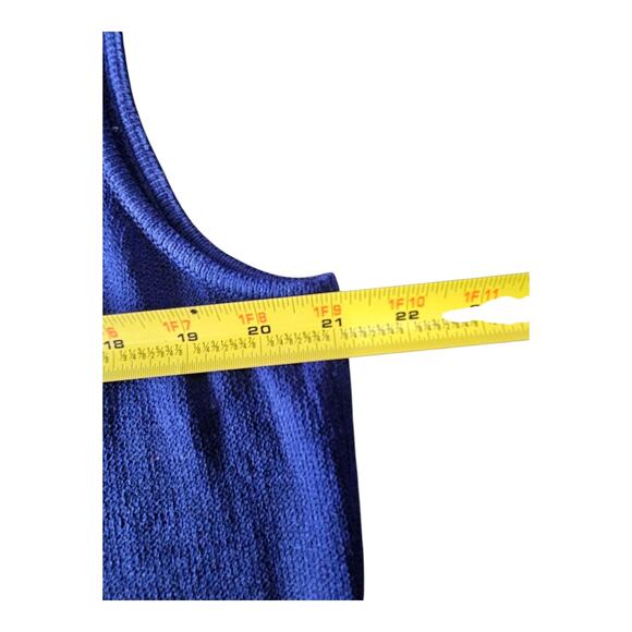 ST. JOHN solid navy scoop neck sleeveless Classic Santana knit tank top L - Picture 4 of 5